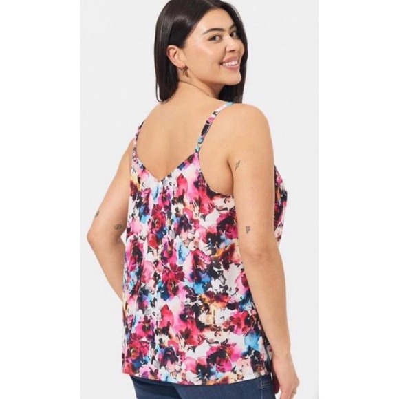 Torrid Floral V-Neck Cami Tank Top Adjustable Straps Multicolor Plus 4X NWT - Picture 3 of 8